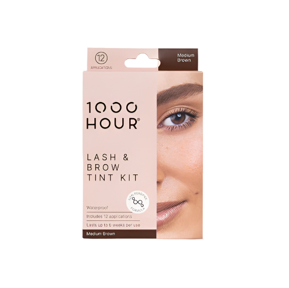 1000 Hour Eyelash & Brow Tint Kit Non Peroxide - Medium Brown