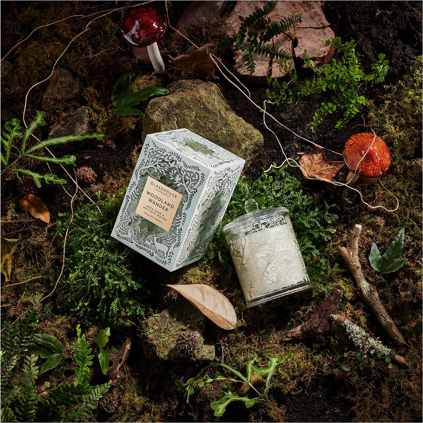 Glasshouse Fragrances Woodland Wander Soy Candle 380g