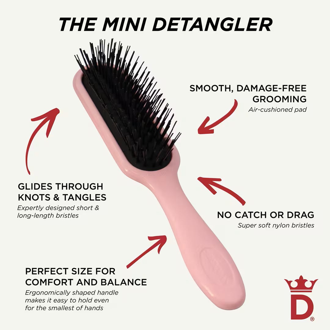 Denman D90 Pastel Pink Tangle Tamer Ultra Mini Brush
