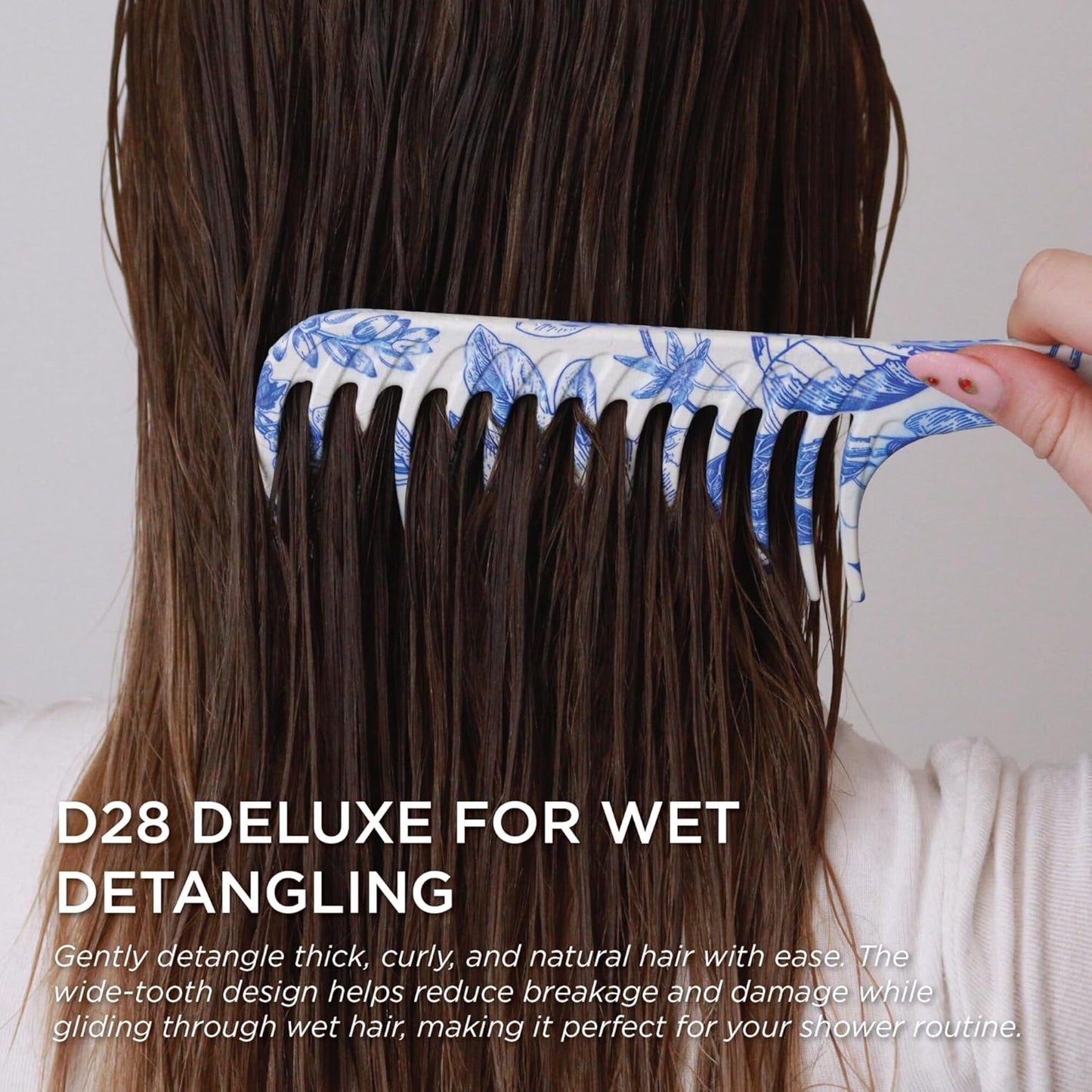 Denman D28 Deluxe Wide Tooth Detangling Comb - Blue Belle