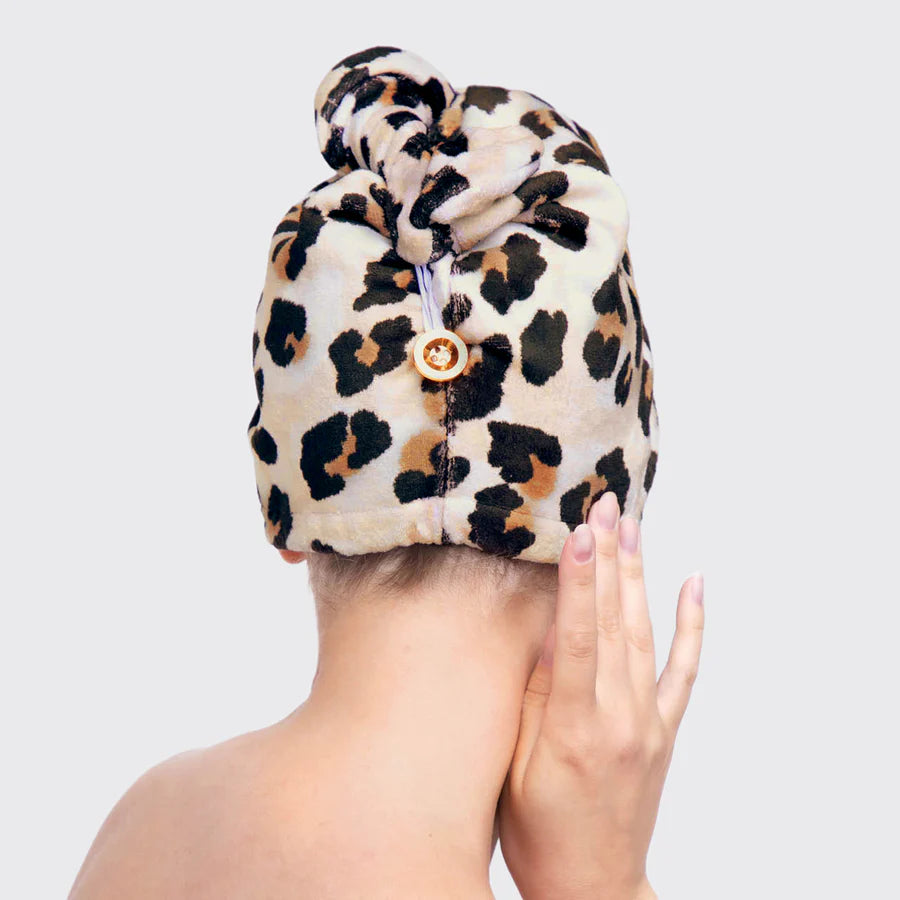 Kitsch Microfiber Quick-Dry Hair Towel Turban - Leopard