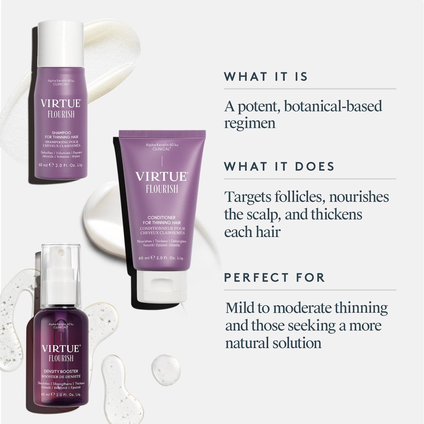 Virtue Flourish Hair Rejuvenation Treatment Kit (Phyto-Follicle Nutrient) - Travel Size (30 day)