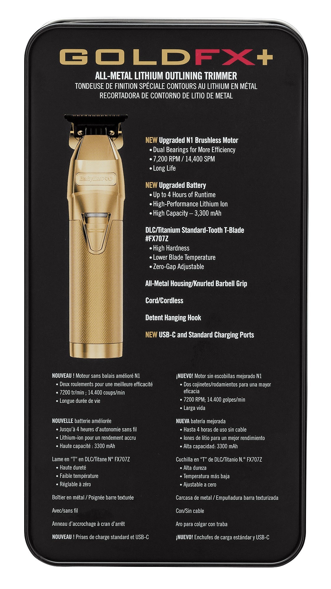 BaBylissPRO FX+ Outliner Trimmer - Gold