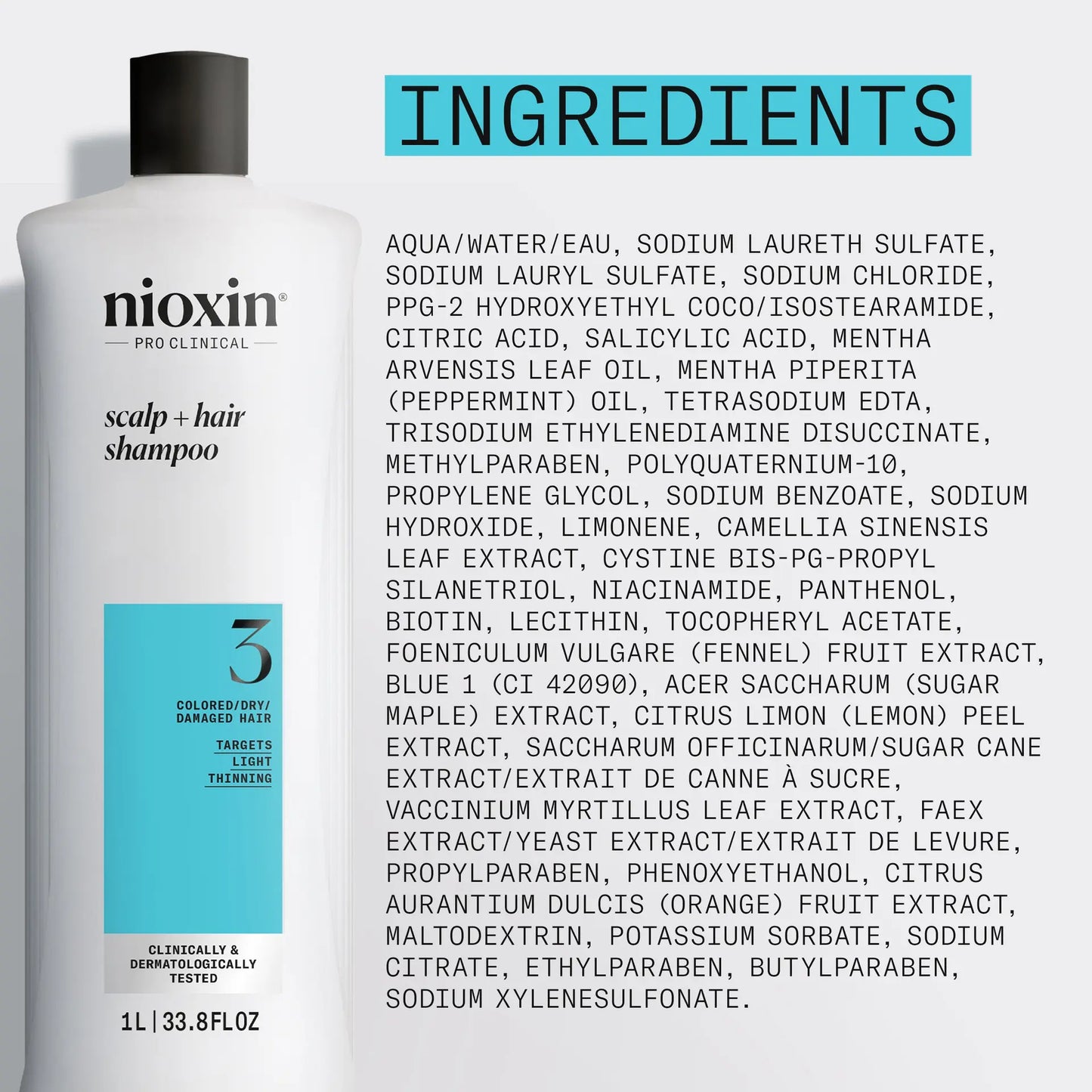 Nioxin Scalp + Hair Thickening System 3 Shampoo 1L