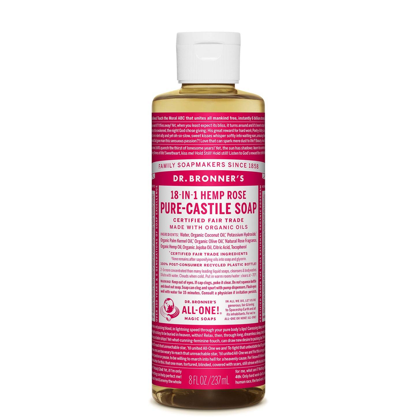 Dr. Bronner's Pure Castile Liquid Soap - Rose 237ml