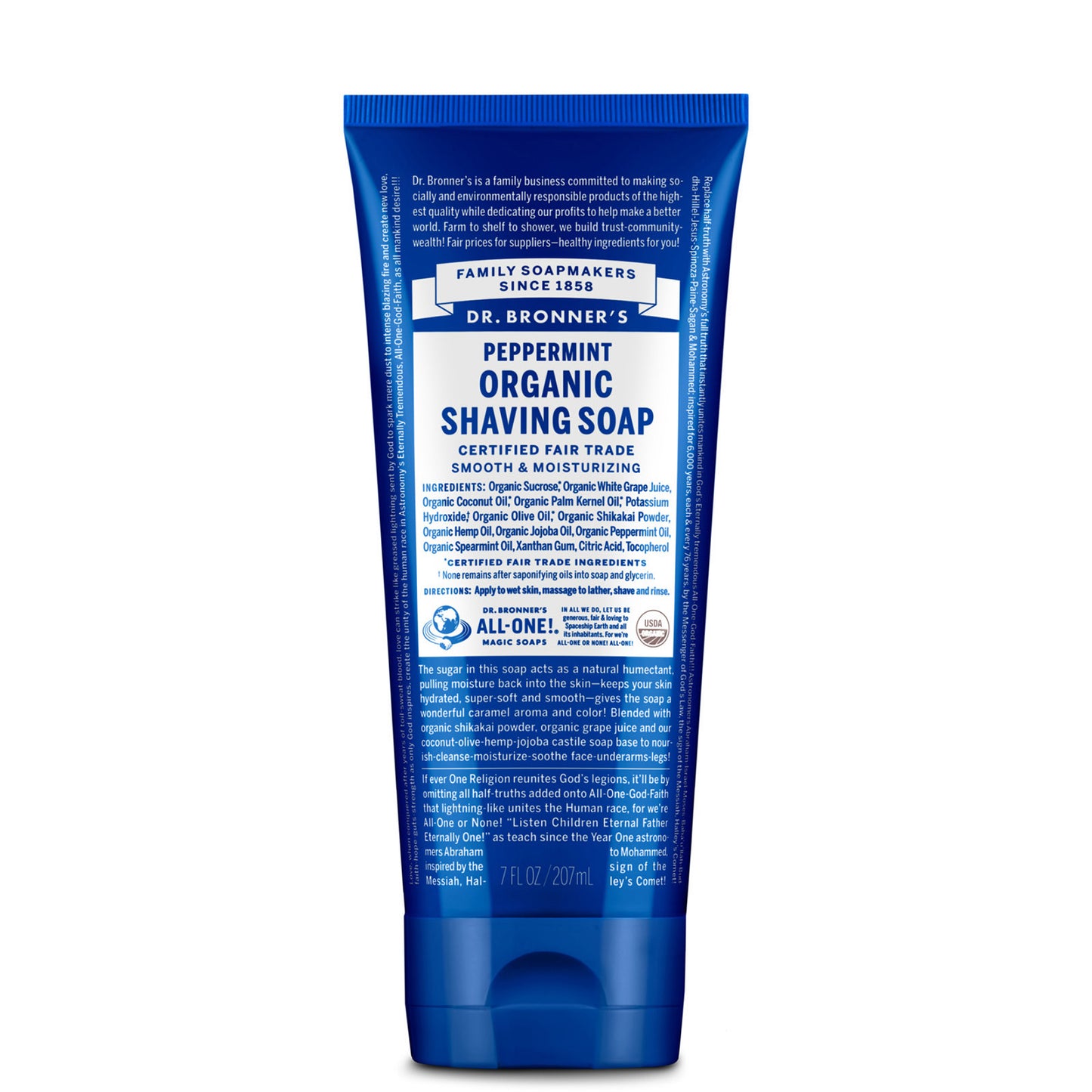 Dr. Bronner's Organic Shaving Soap - Peppermint 207ml