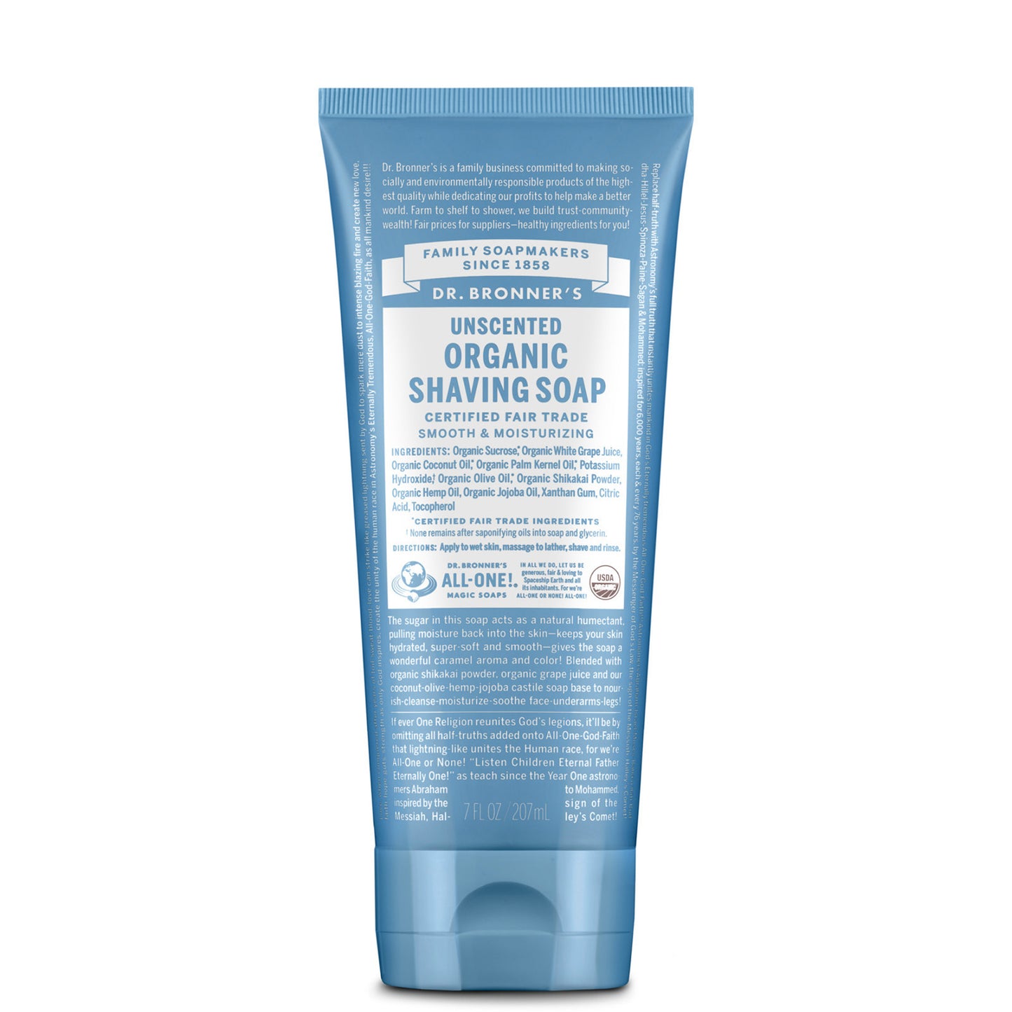 Dr. Bronner's Organic Shaving Soap - Baby Unscented 207ml