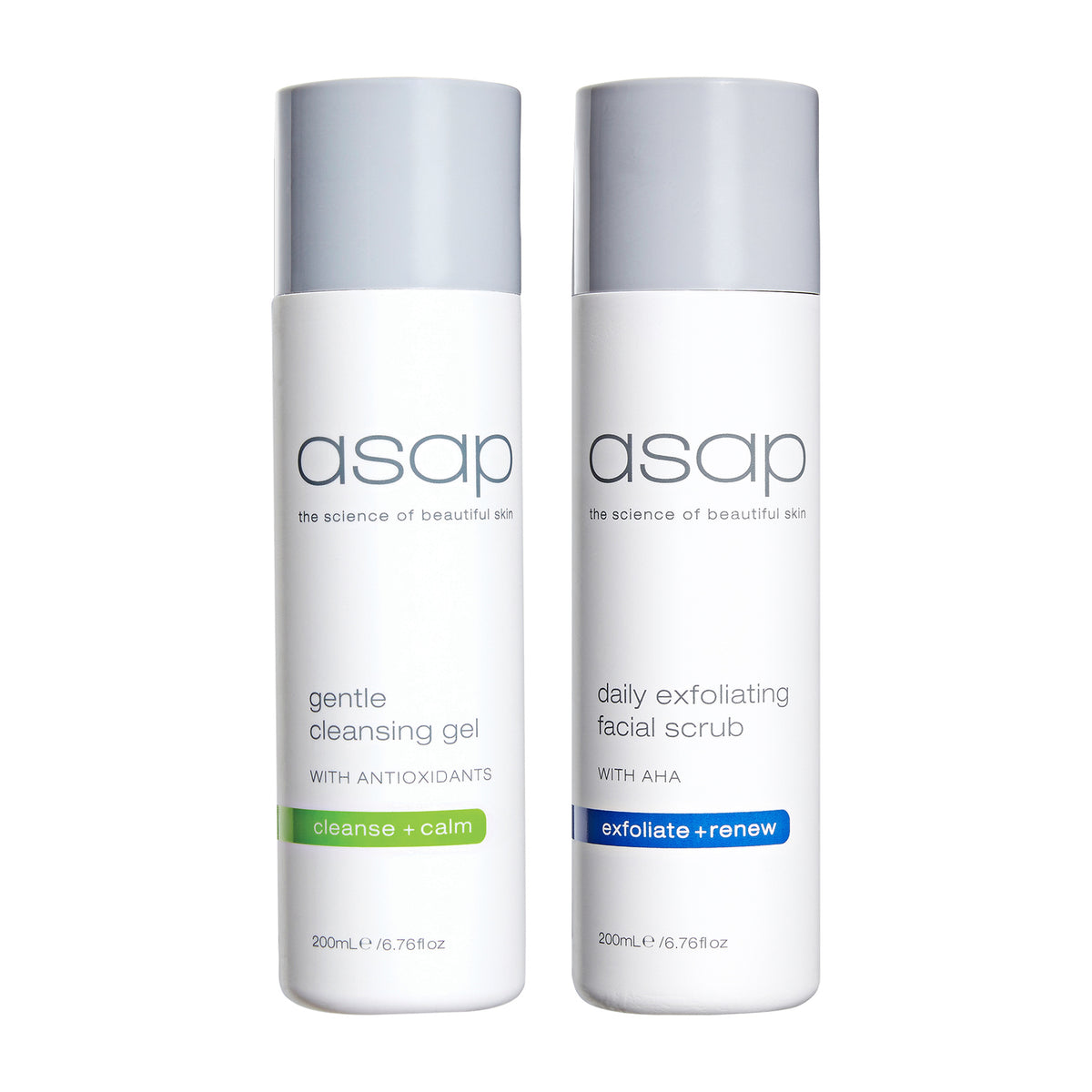 asap Gentle Cleansing Gel 200ml + Daily Exfoliating Scrub 200ml Duo