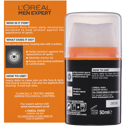 L'Oréal Paris Men Expert Pure Power Moisturiser 50ml