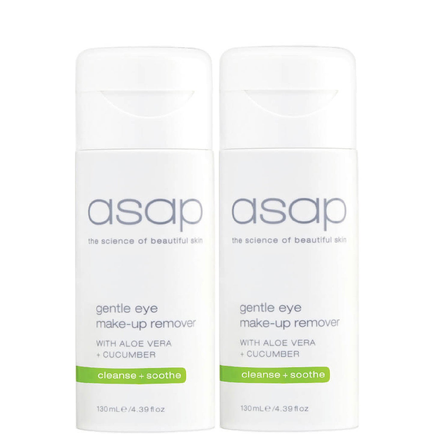 2x asap gentle eye make-up remover 130ml