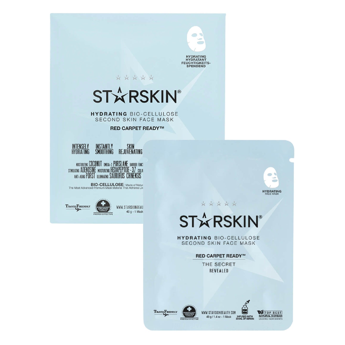 STARSKIN Red Carpet Ready Hydrating Coconut Bio-Cellulose Second Skin Face Mask