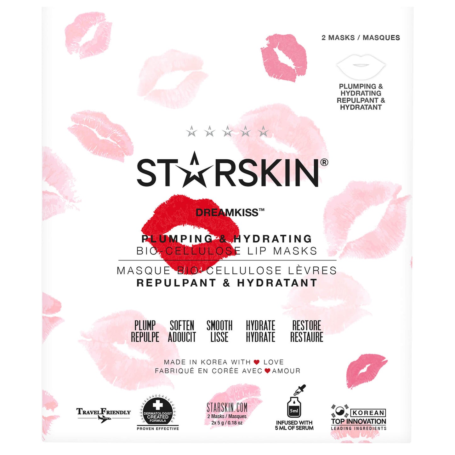 STARSKIN Dreamkiss Lip Mask Coconut Bio-Cellulose Second Skin Lip Mask (2 Masks)