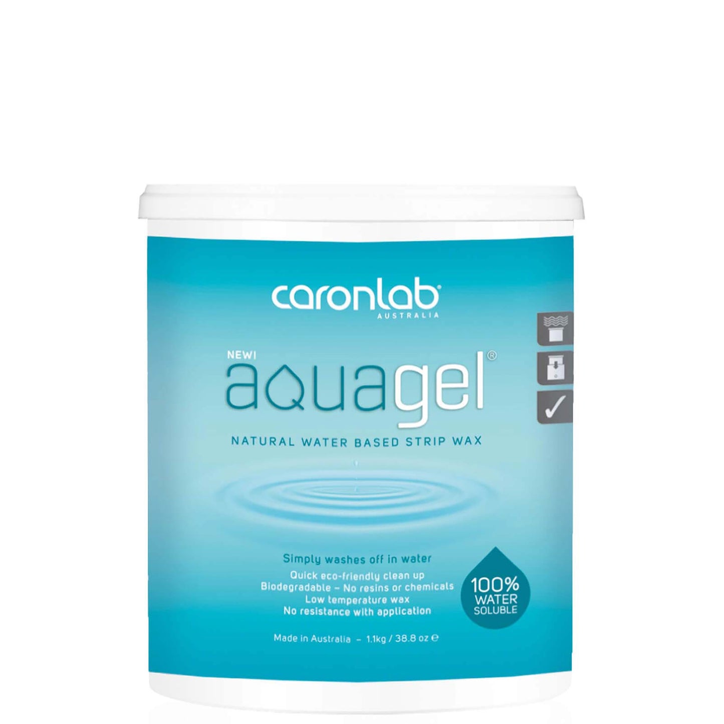 Caronlab Aquagel Natural Water Based Professional Strip Wax 1.1kg