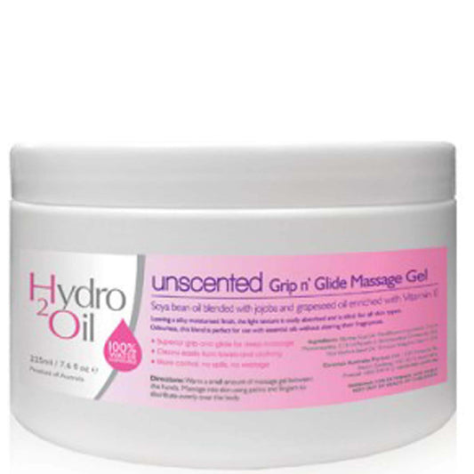 Caronlab Hydro2Oil Unscented Grip N' Glide Massage Gel 225ml