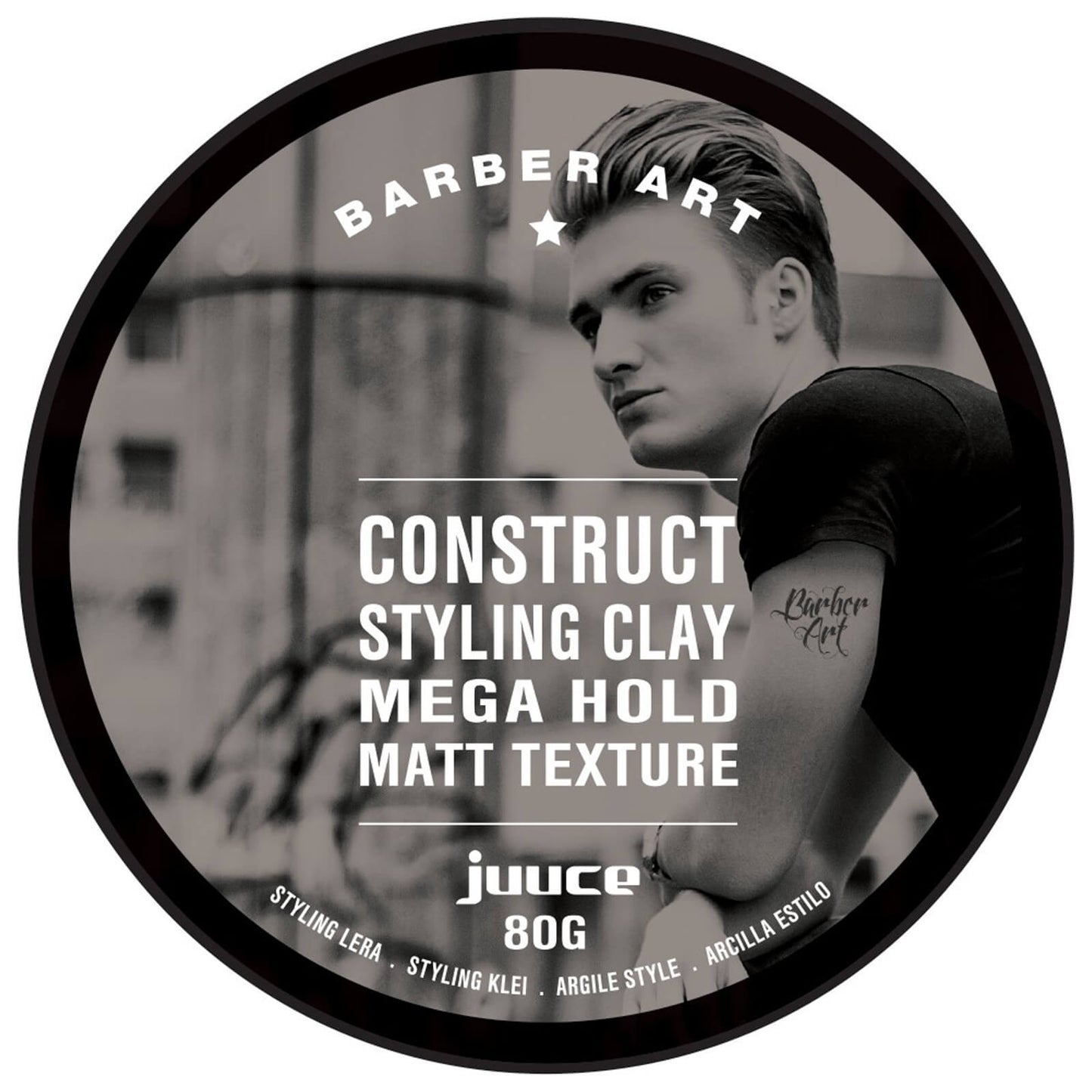 Juuce Barber Art Construct Styling Clay Mega Hold Matt Texture 80g