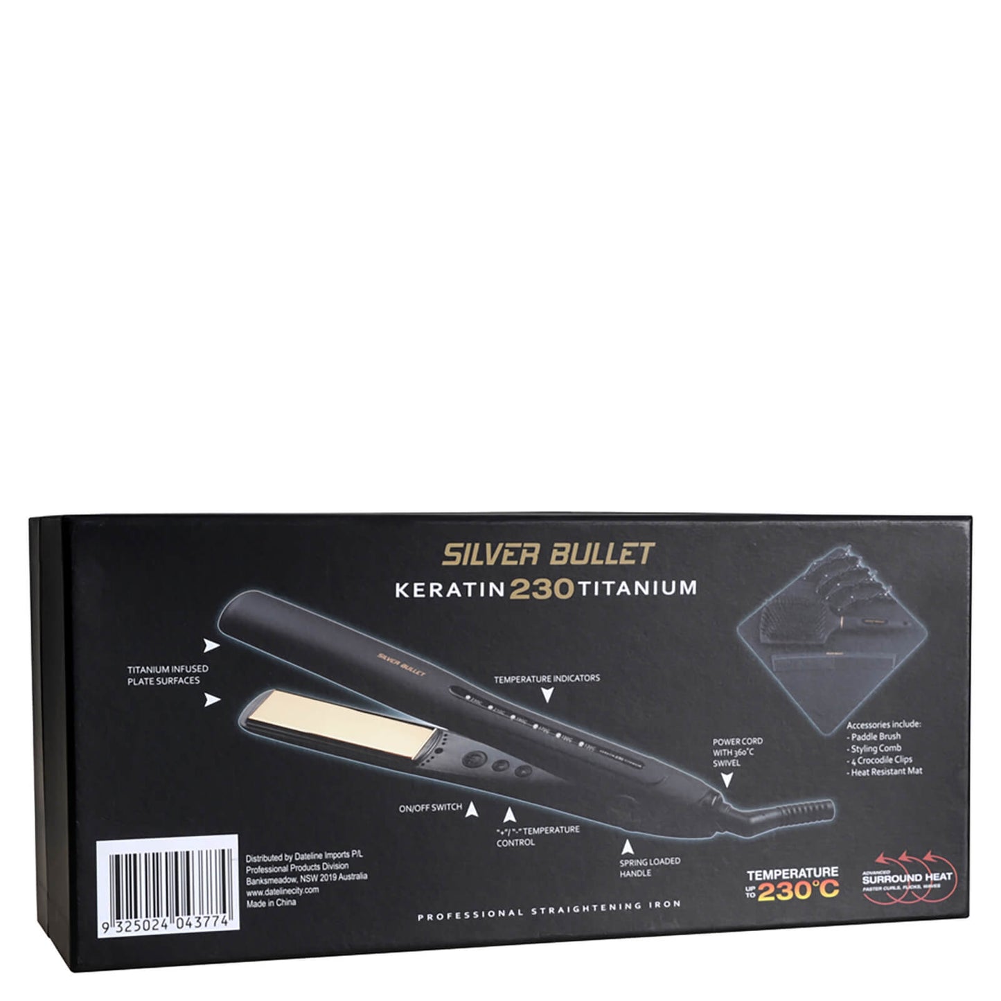 Silver Bullet Gold Keratin 230 Titanium Hair Straightener