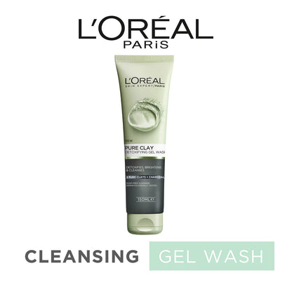 L'Oréal Paris Pure Clay Charcoal Detoxifying Gel Wash 150ml