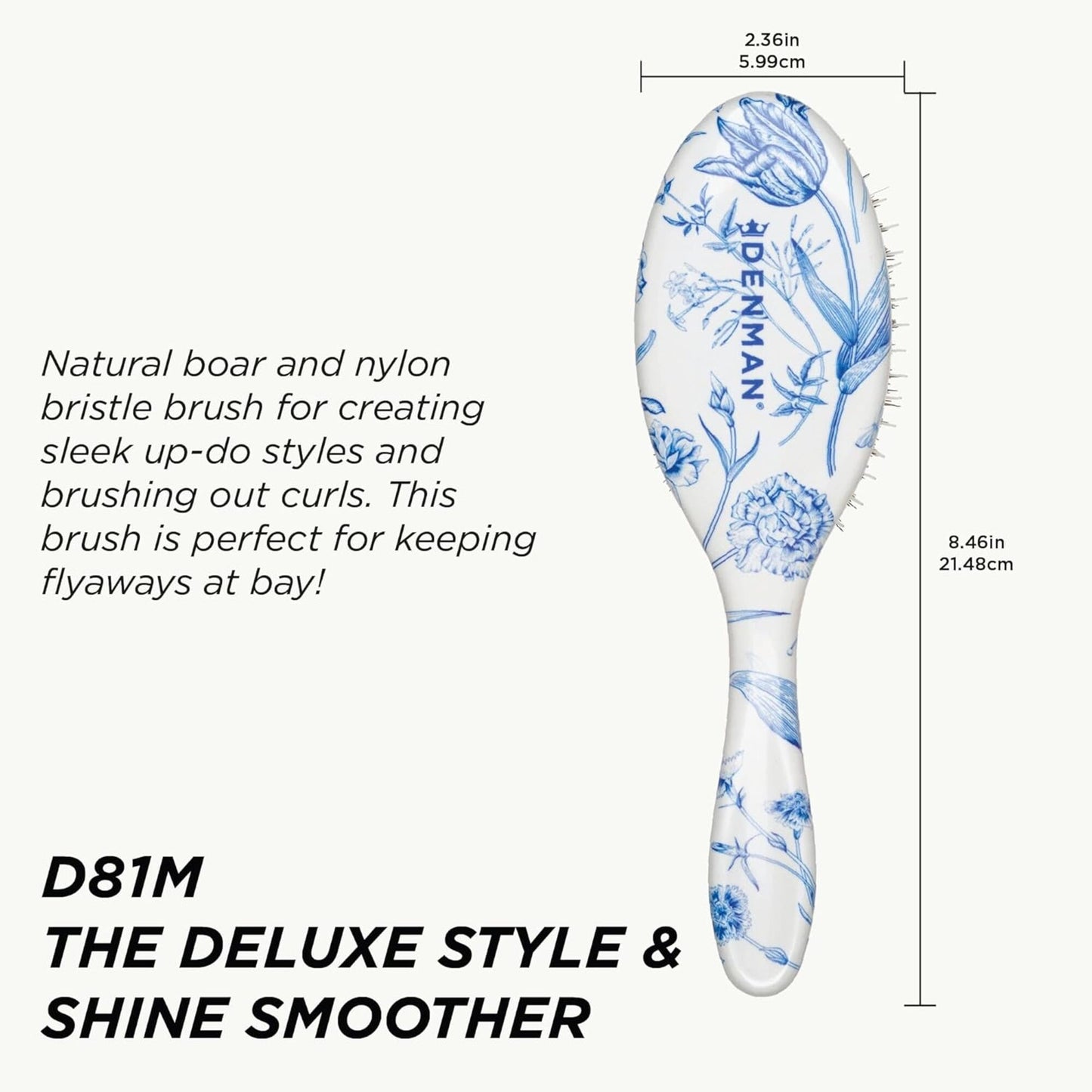 Denman D81M Style & Shine Brush - Blue Belle