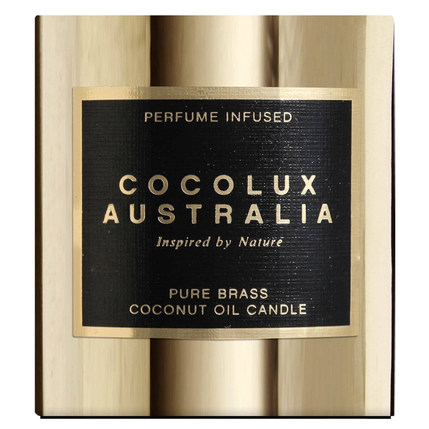 Cocolux Australia Island Fig, Cassis and Peach Luna Brass Candle 225g