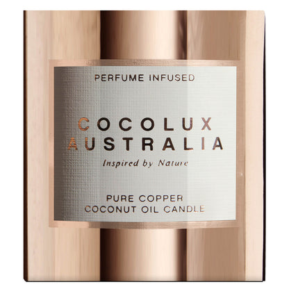 Cocolux Australia Leather, Tuberose and Driftwood Sol Copper Candle 225g