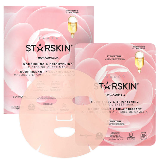 STARSKIN 100% Camellia 2-Step Oil Sheet Mask - Nourishing and Brightening