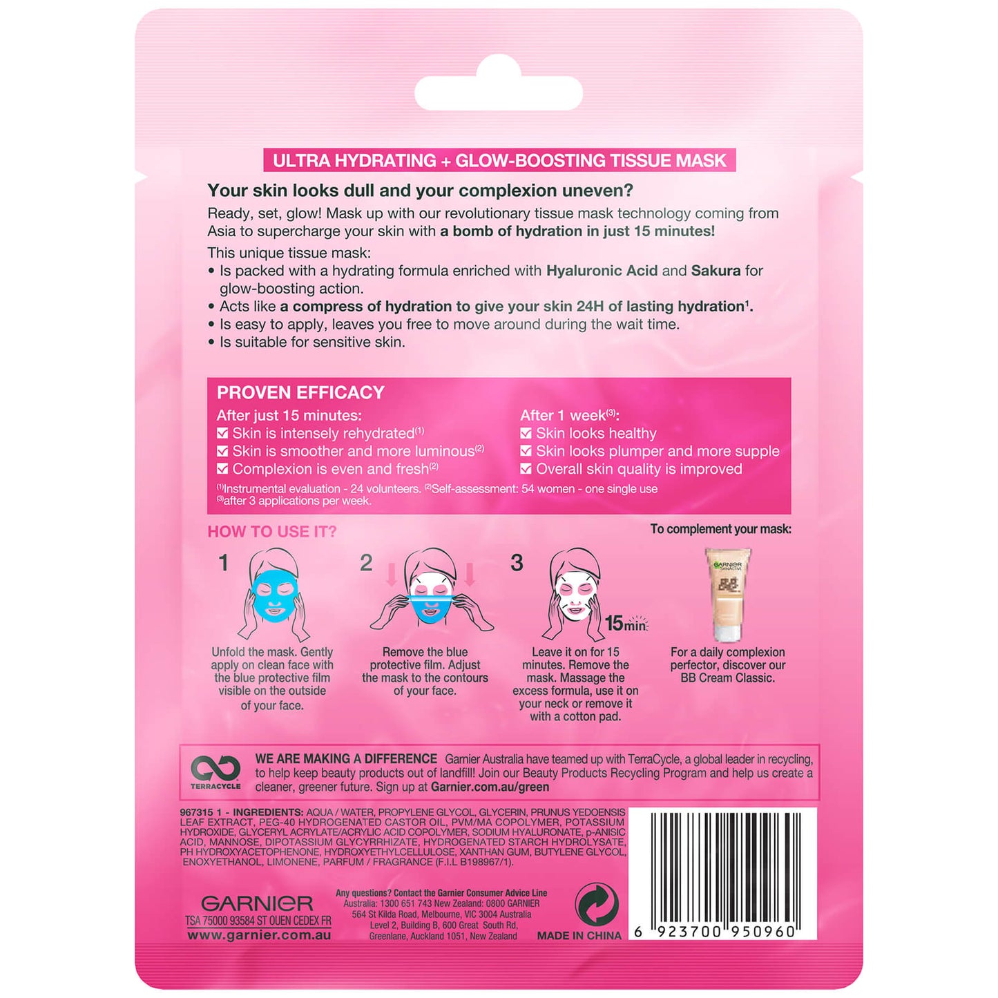 Garnier SkinActive Hydra Bomb Tissue Mask - Sakura (1 Mask)