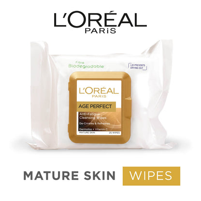 L'Oréal Paris Age Perfect Anti-Fatigue Cleansing Wipes (25 Wipes)