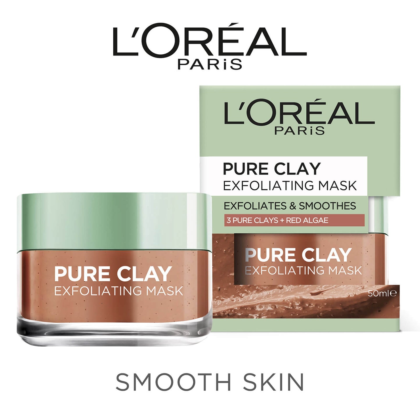 L'Oréal Paris Pure Clay Exfoliates and Smoothes Mask 50ml