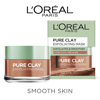 L'Oréal Paris Pure Clay Exfoliates and Smoothes Mask 50ml