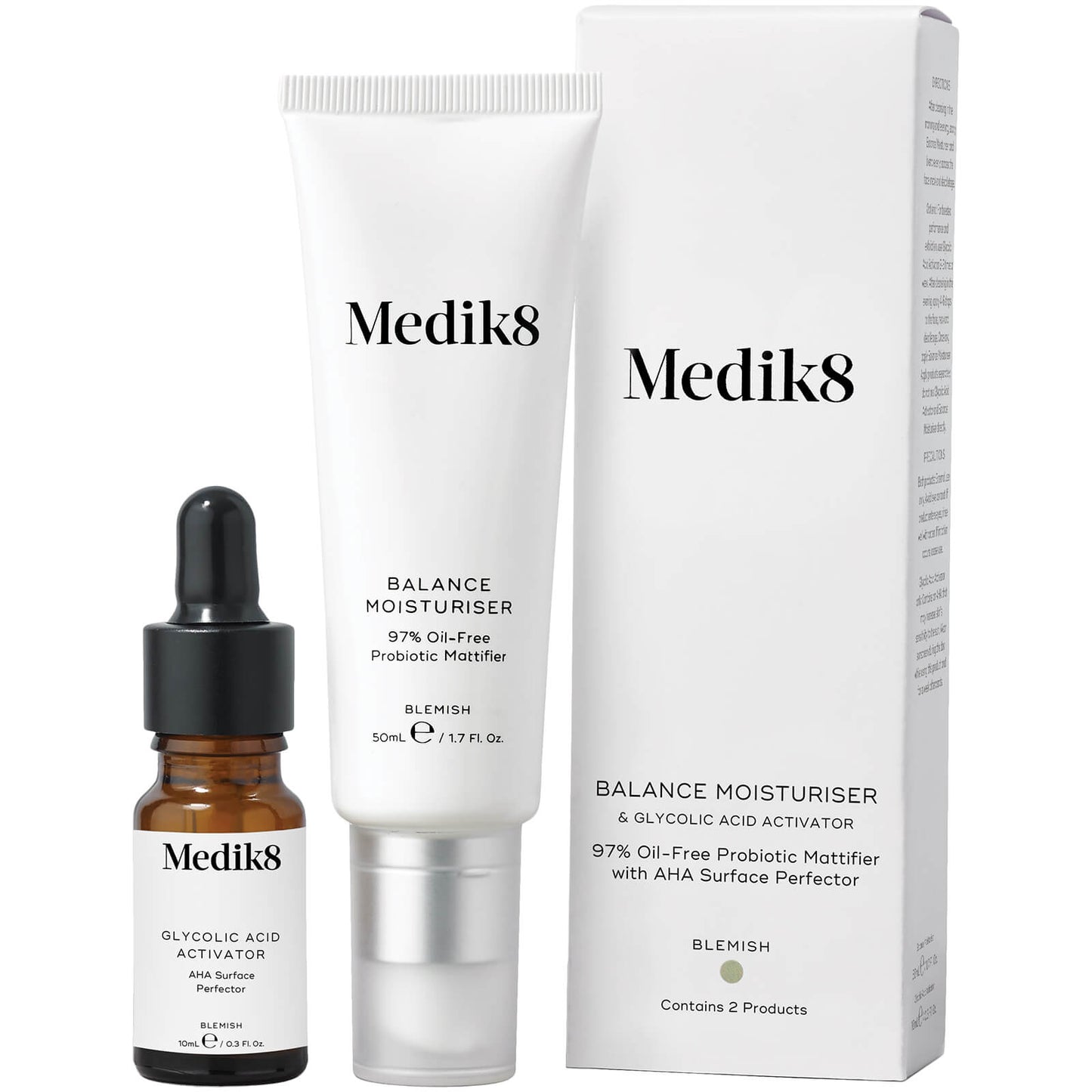 Medik8 Balance Moisturiser with Glycolic Acid Activator 50ml