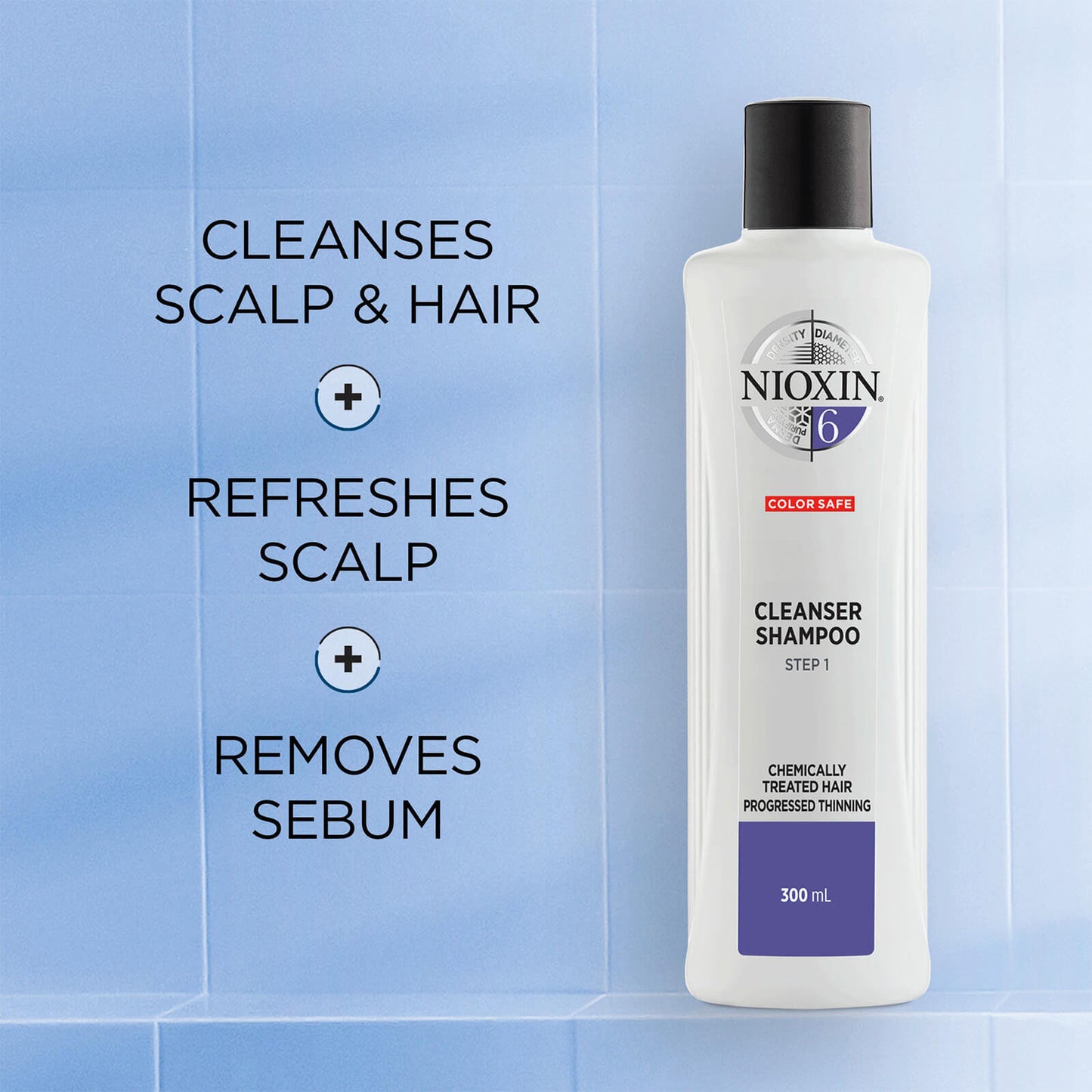 NIOXIN 3-Part System 6 Cleanser Shampoo for Chemically Treated Hair with Progressed Thinning 1000ml