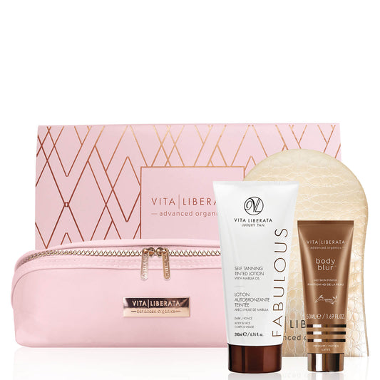 Vita Liberata Fabulous Dark Lotion Set - Pink Bag