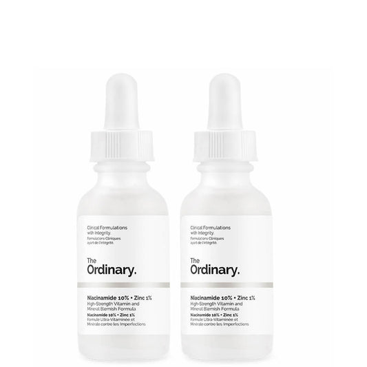 The Ordinary Niacinamide 10% + Zinc 1% High Strength Vitamin and Mineral Blemish Formula Duo 2 x 30ml