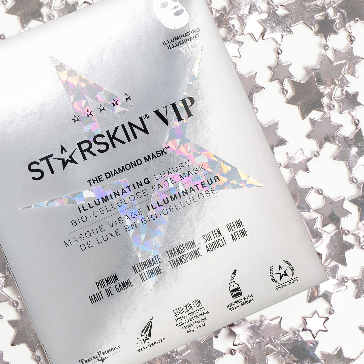 STARSKIN VIP The Diamond Mask Illuminating Luxury Bio-Cellulose Face Mask