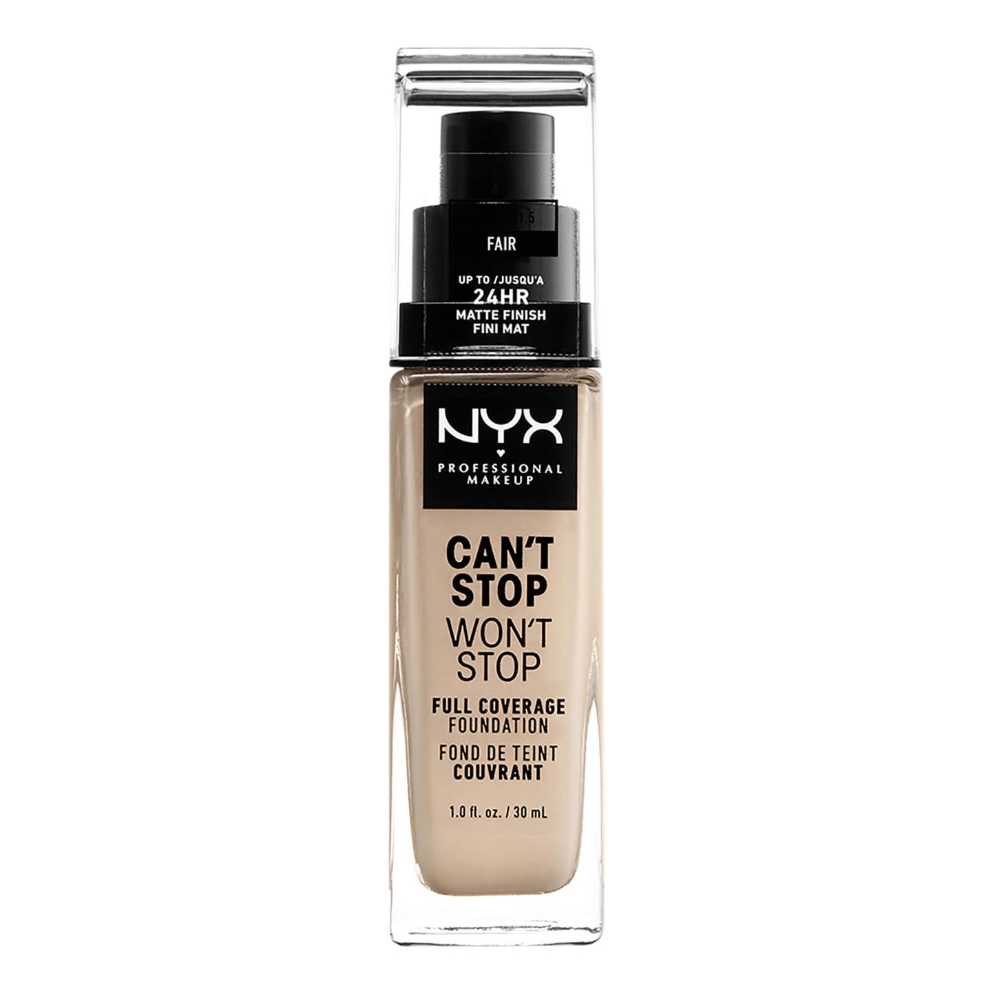 NYX Professional Makeup Can't Stop Won't Stop Full Coverage Liquid Foundation 30ml (Various Shades)