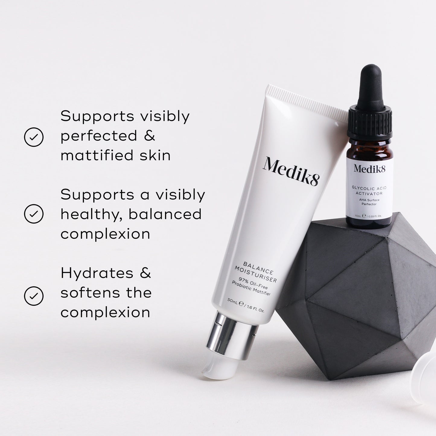 Medik8 Balance Moisturiser 50ml and Glycolic Acid Activator 10ml