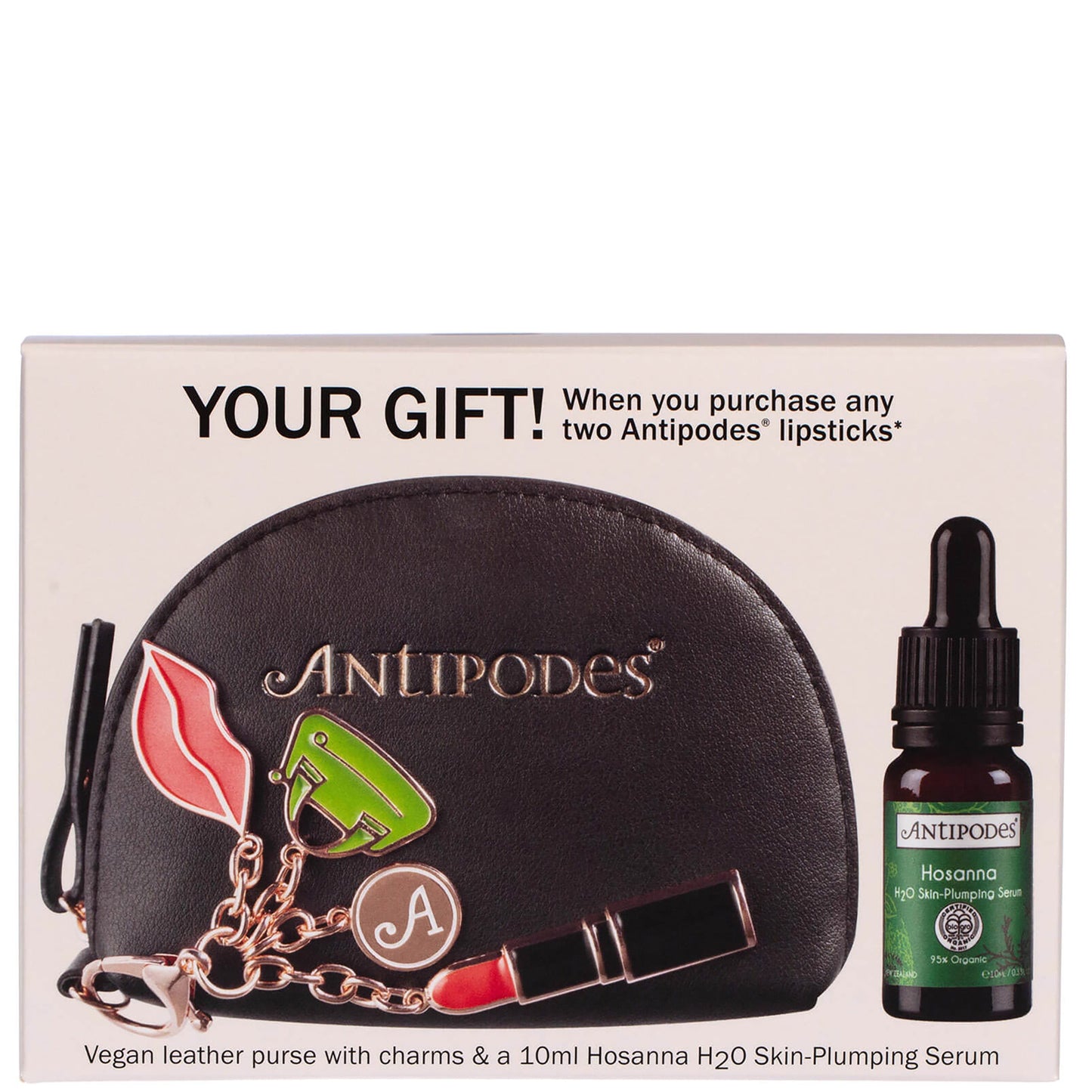 Antipodes Black Bag with Hosanna H2O Intensive Skin-Plumping Serum 10ml (Free Gift)