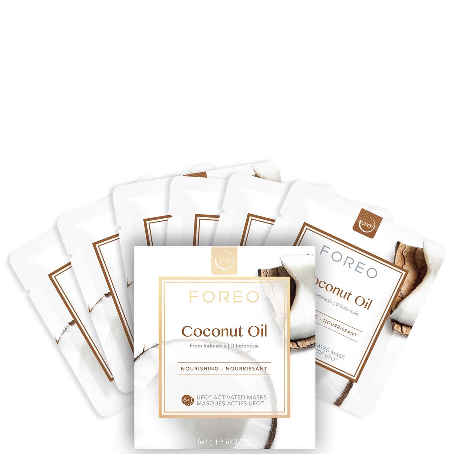 FOREO Coconut Oil UFO/UFO Mini Nourishing Face Mask for Dry Skin (6 Pack)