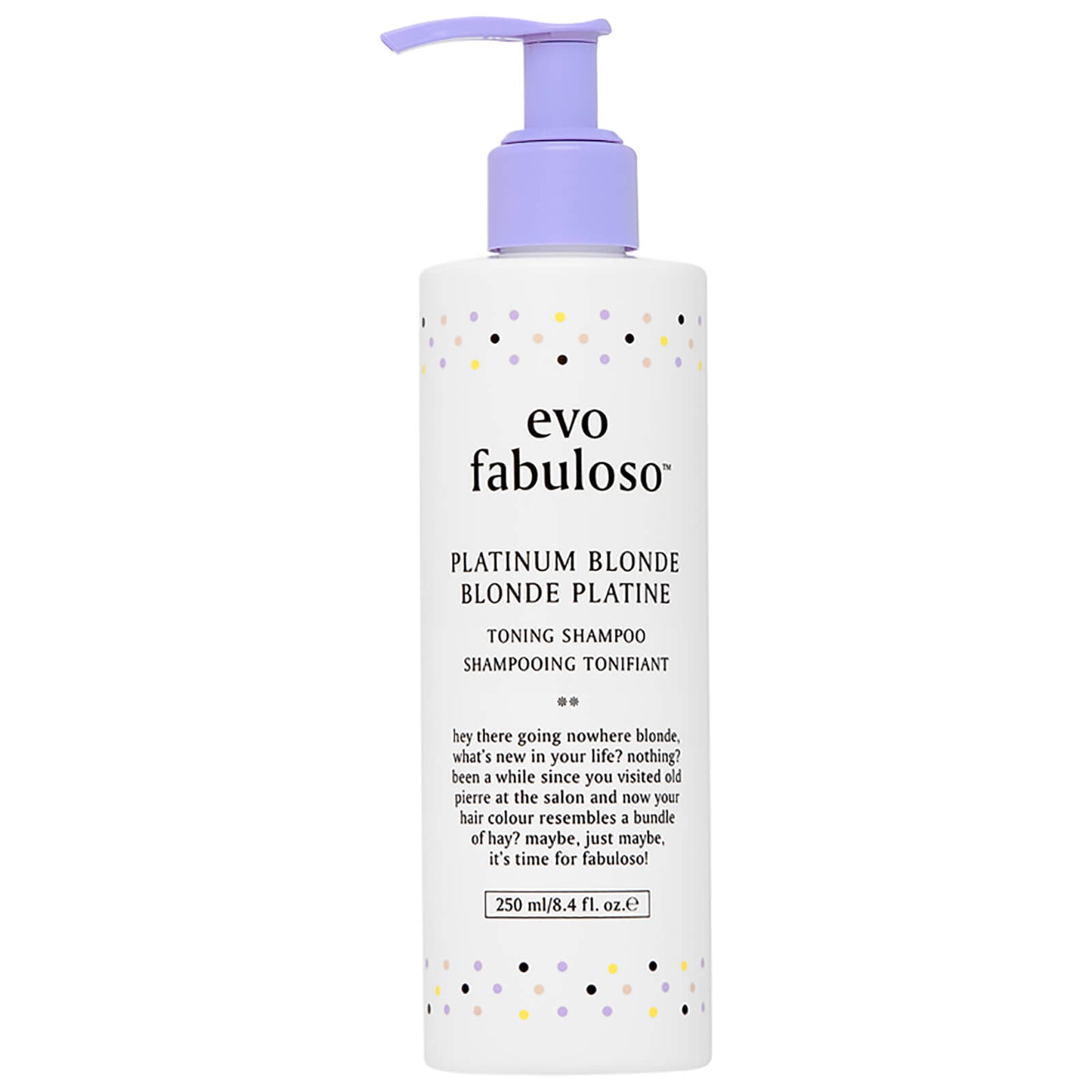 evo Fabuloso Platinum Blonde Toning Shampoo 250ml