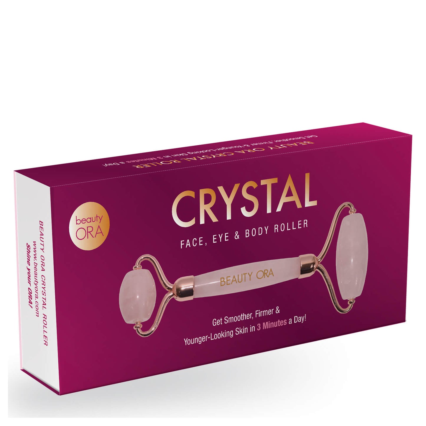 Beauty ORA Crystal Face, Eye and Body Roller - Rose Quartz