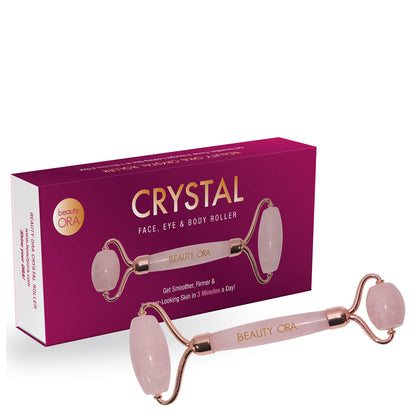 Beauty ORA Crystal Face, Eye and Body Roller - Rose Quartz