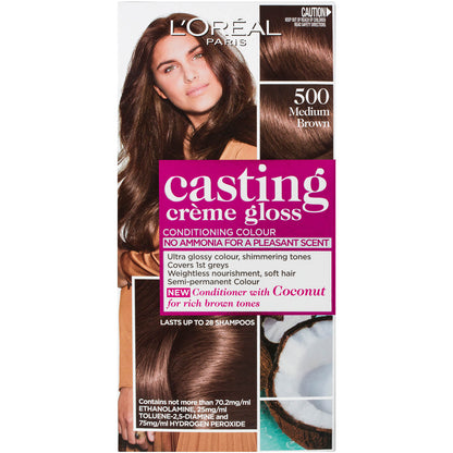 L'Oréal Paris Casting Creme Gloss Semi-Permanent Hair Colour - Medium Brown 500