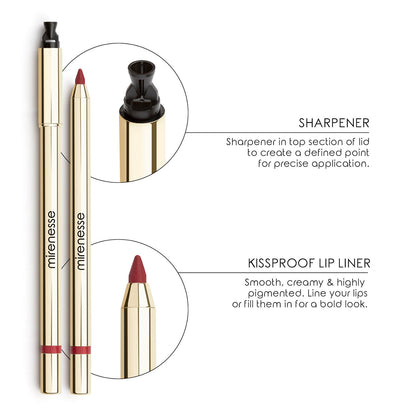 mirenesse All Day Velvet Matte Kissproof Lip Liner Set - Be Bold