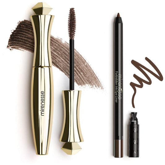 mirenesse Original 24 Hour Mascara and Forbidden Ink Eyeliner Set - Brown