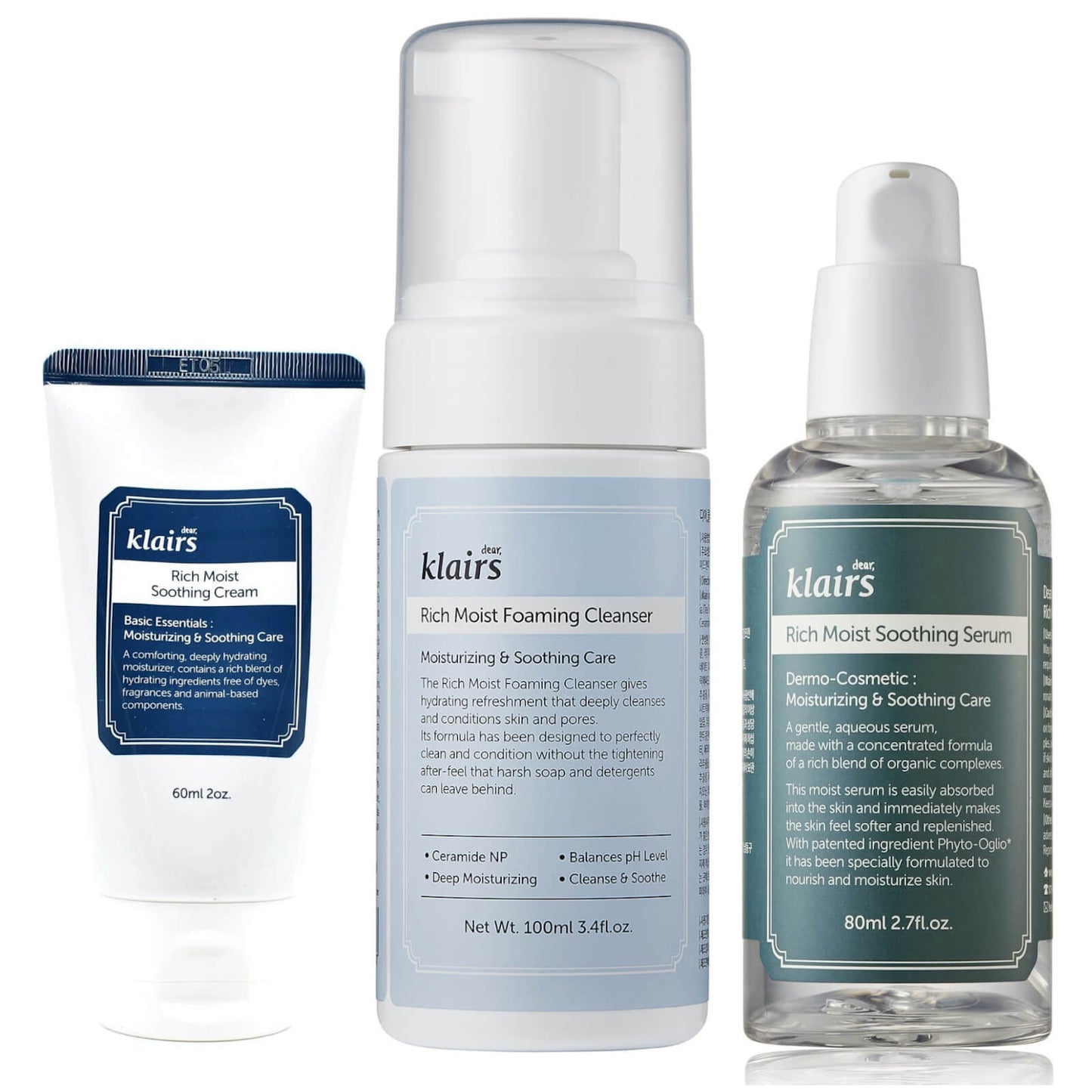 Dear, Klairs Rich Moist Soothing Set