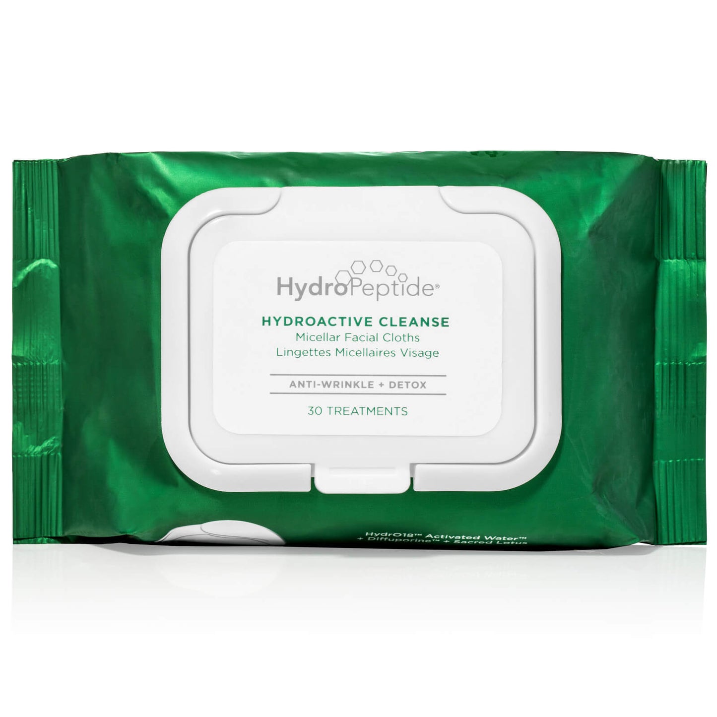 HydroPeptide HydroActive Cleanse Micellar Facial Cloths (30 Wipes)