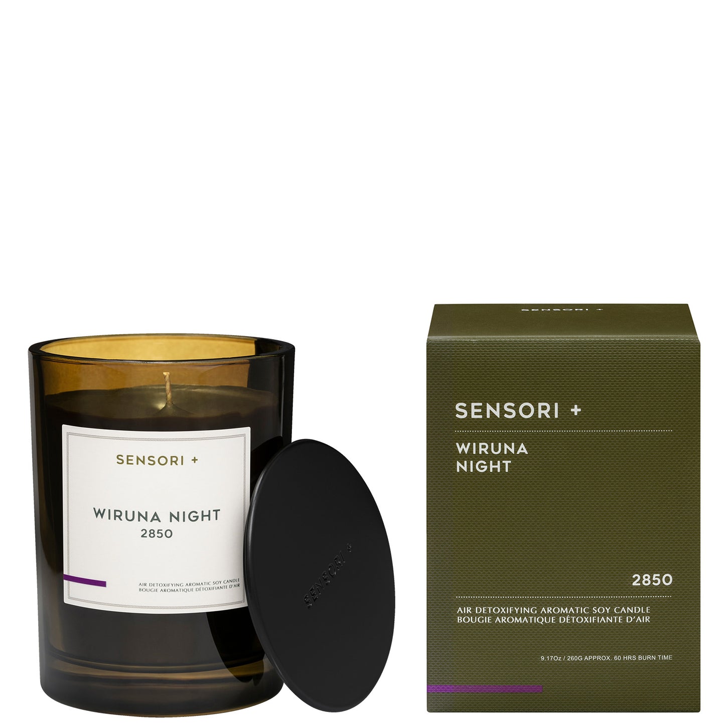 SENSORI+ Air Detoxifying Aromatic Wiruna Night Soy Candle 260g