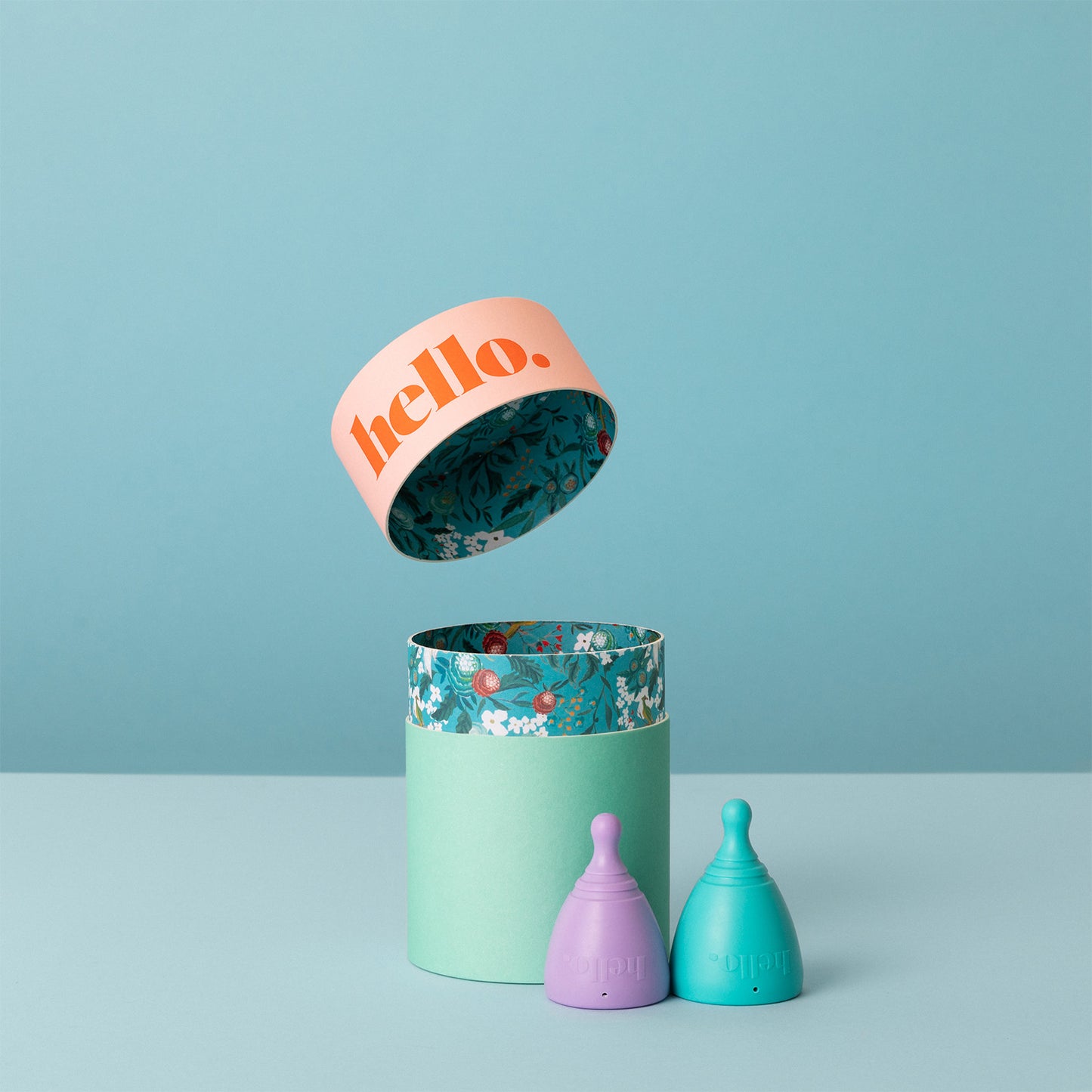 The Hello Cup Menstrual Cup Double Box XS and S-M - Lilac and Blue