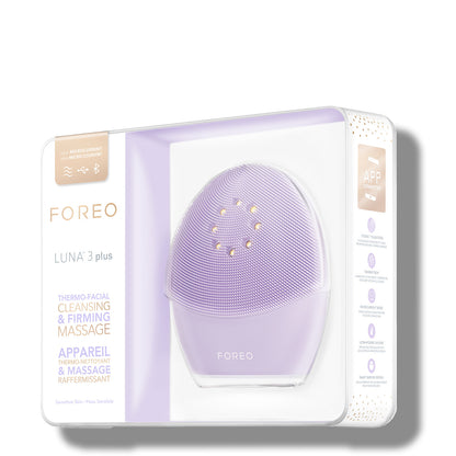 FOREO LUNA 3 Plus thermo-Facial Brush with Microcurrent - Sensitive Skin