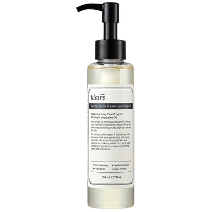 Dear, Klairs Gentle Black Fresh Cleansing Oil 150ml